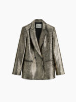 Genevieve giacca doppio petto in velluto a coste laminato