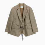 Rose-A giacca monopetto oversize in tela