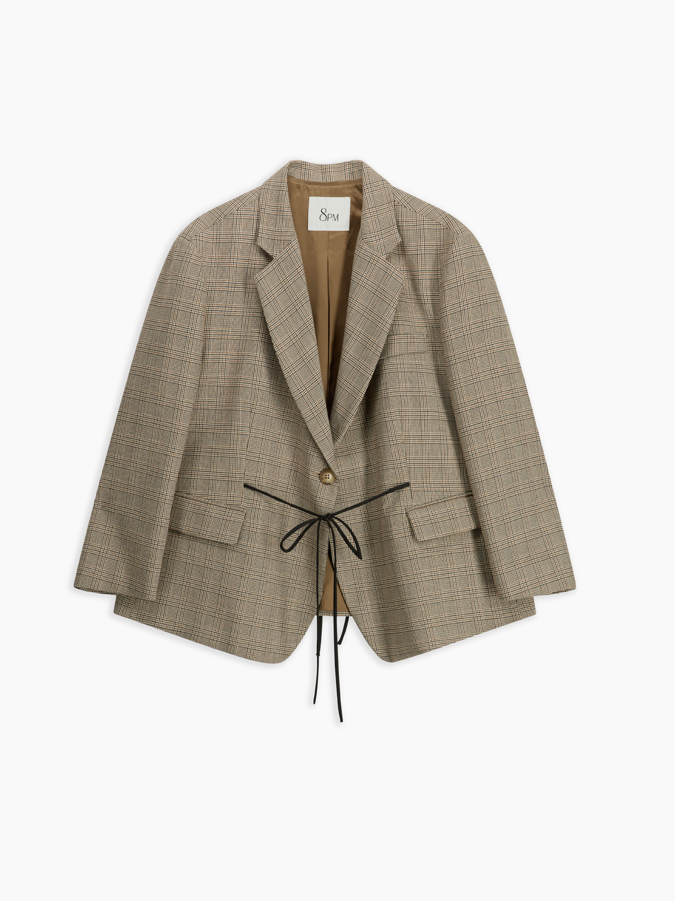 19 Rose-A giacca monopetto oversize in tela