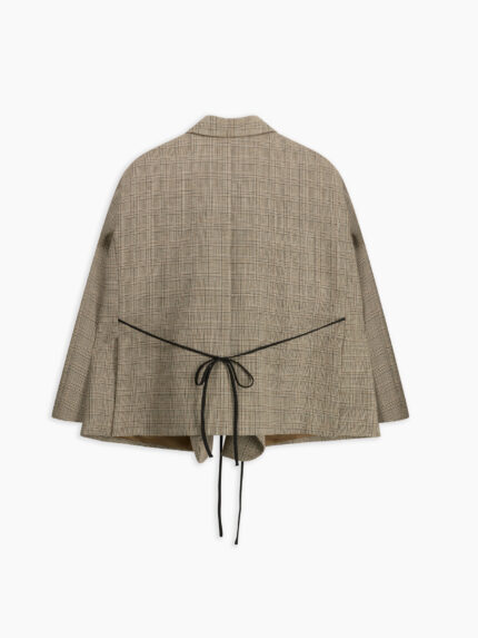 Rose-A giacca monopetto oversize in tela