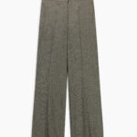 Marigold pantalone in flanella di lana spigata grigio.