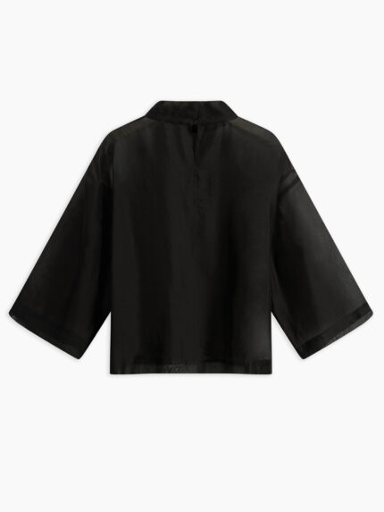Kitty blusa in organza trasparente nero