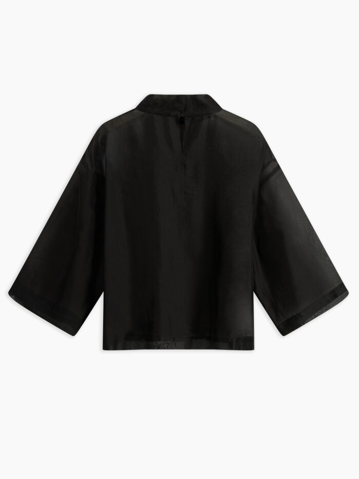 Kitty blusa in organza trasparente nero