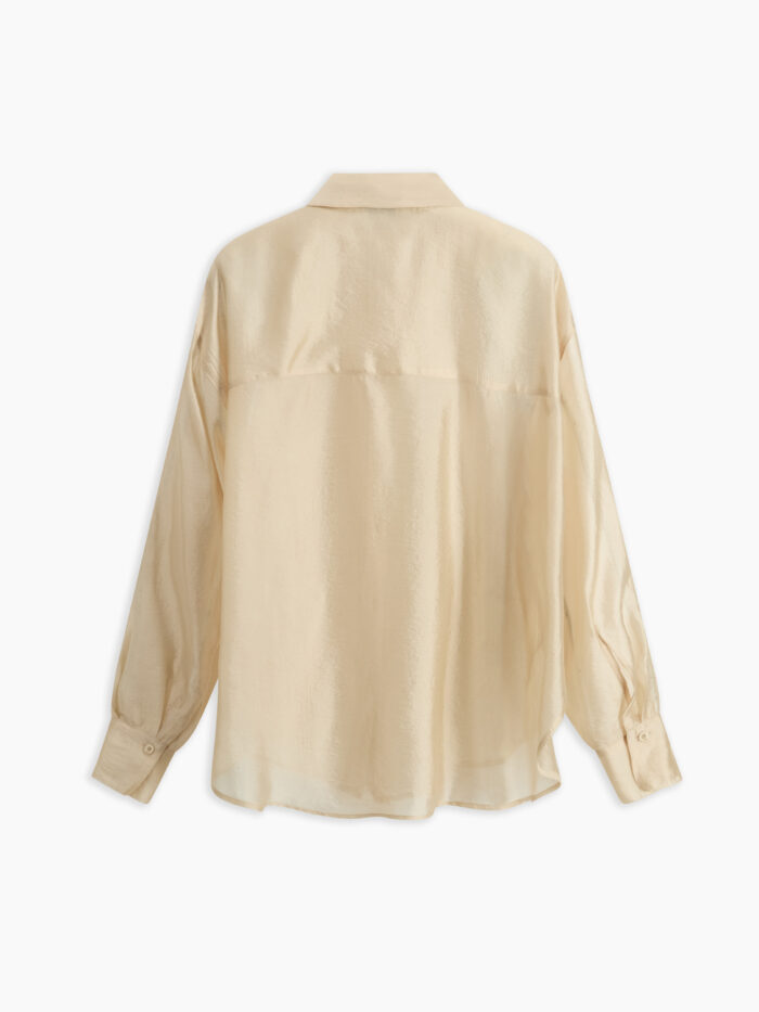 Helen camicia oersize in organza avorio