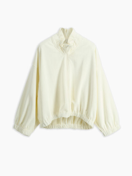 Evangeline blusa in velluto a coste latte