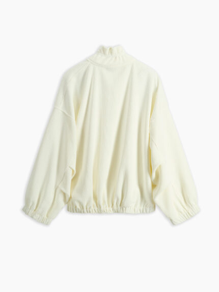 Evangeline blusa in velluto a coste latte