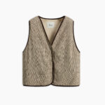 Sophie gilet reversibile in eco-pelliccia beige