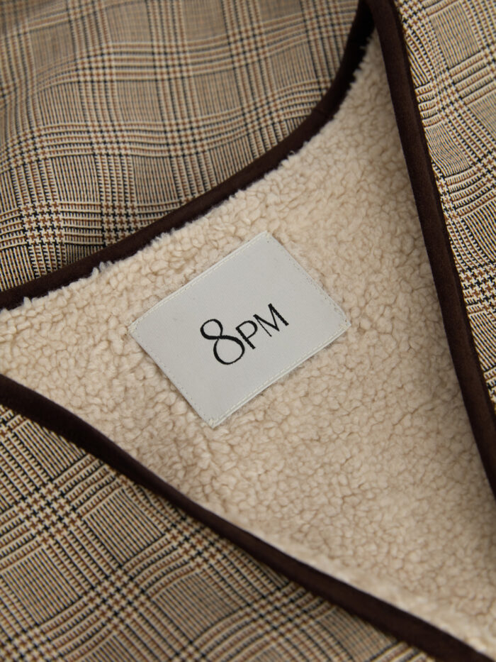 Sophie gilet reversibile in eco-pelliccia beige