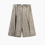 Ginevra short in velluto a coste laminato oro