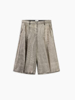 Ginevra short in velluto a coste laminato oro