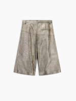 Ginevra short in velluto a coste laminato oro