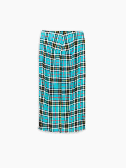 Josephine gonna midi tartan turchese