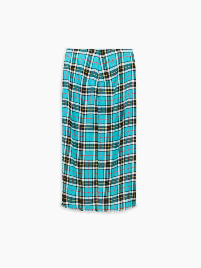 Josephine gonna midi tartan turchese