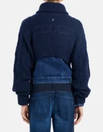 Giubbino slim in denim fisso blu