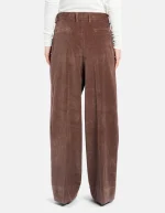 PantalonI Eloise wide leg in corduroy marrone