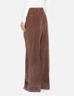 PantalonI Eloise wide leg in corduroy marrone