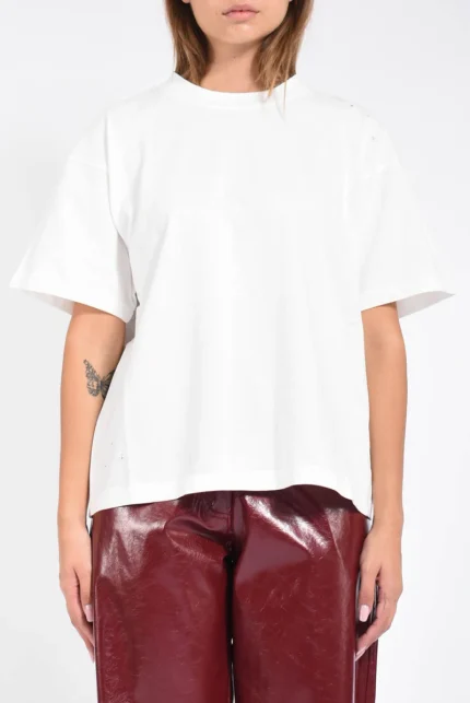 T-shirt in cotone crema