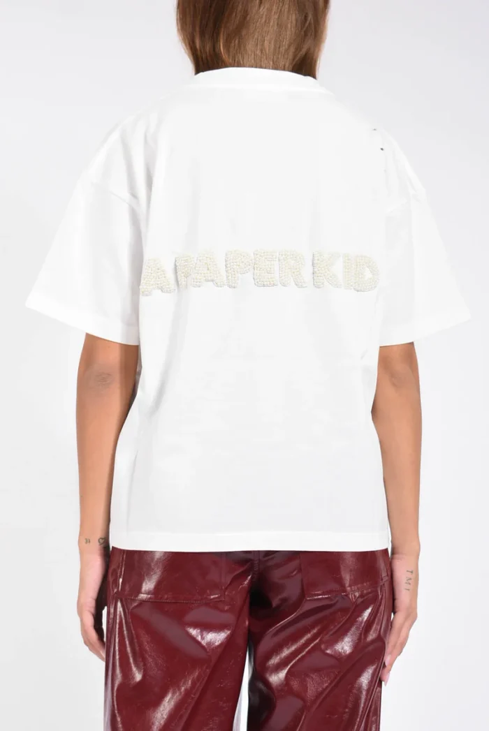 T-shirt in cotone crema