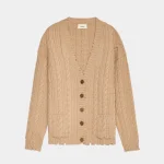 Cardigan A Trecce Con Bordi Destroyed