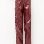 Pantaloni Effetto Vernice borgogna