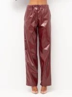 Pantaloni Effetto Vernice borgogna
