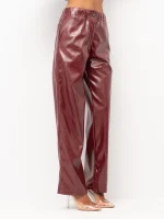 Pantaloni Effetto Vernice borgogna