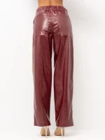Pantaloni Effetto Vernice borgogna