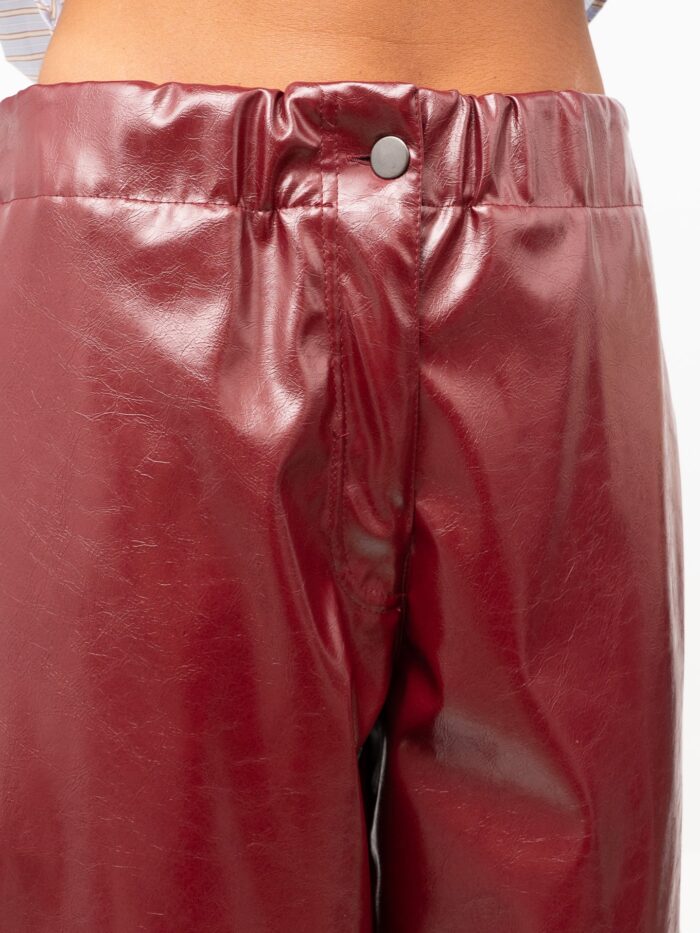 Pantaloni Effetto Vernice borgogna