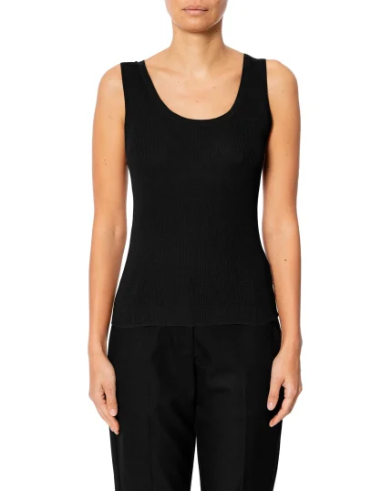 Canotta in lana nero