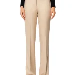 Pantalone flare diagonale beige