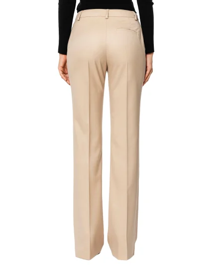 Pantalone flare diagonale beige