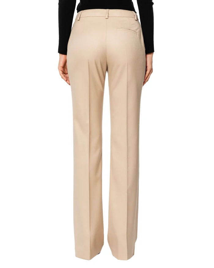 Pantalone flare diagonale beige