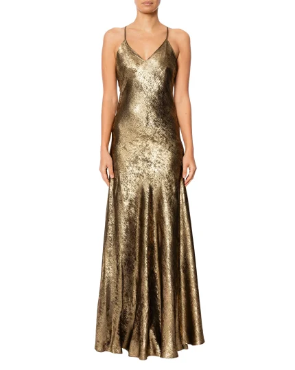 Slip dress metal oro