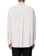 Camicia over riga bianca e verde