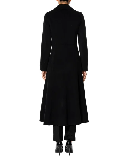 Cappotto redingote double unito nero