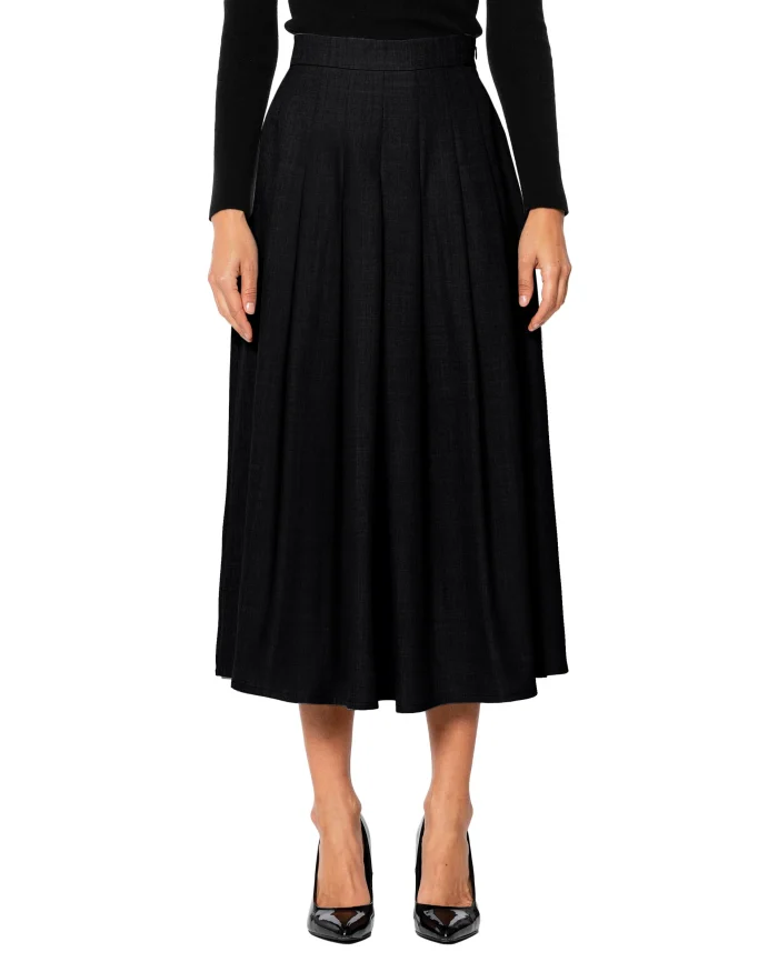 Gonna a pieghe basica nero