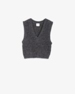 Micro gilet shyni misto alpaca grigio