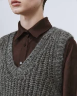 Micro gilet shyni misto alpaca grigio