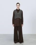 Micro gilet shyni misto alpaca grigio