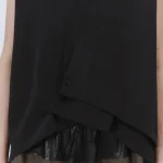 Top in seta asimmetrico nero