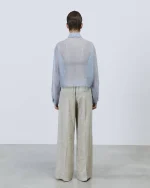 Camicia boxy in organza effetto frangia polvere