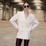 Giacca in panno panna