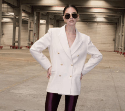 Giacca in panno panna