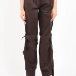 Pantaloni baggy in cotone marrone