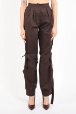 Pantaloni baggy in cotone marrone