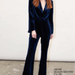 Pantalone in velluto blu