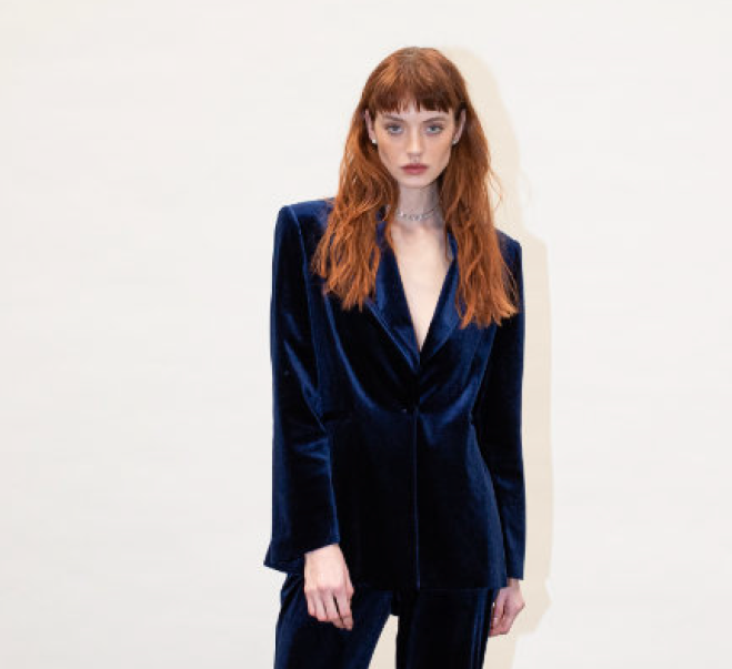 10558 Giacca in velluto blu