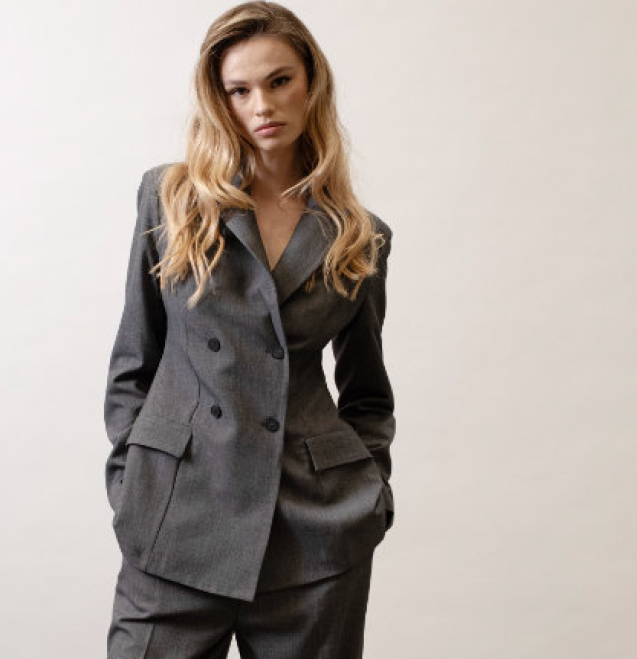 10561 Giacca doppiopetto grigio