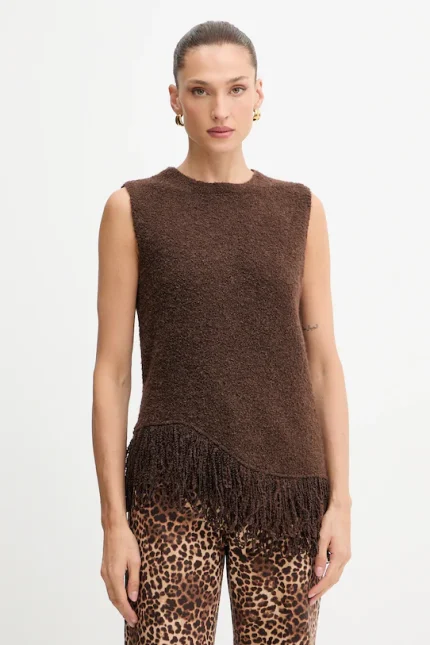 Gilet in lana marrone