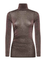 Dolcevita manica lunga con arriccio laterale in tulle lurex